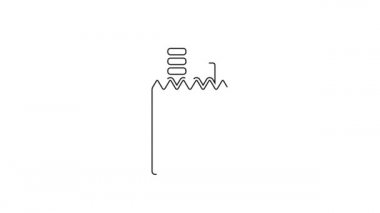 Siyah hat online sipariş ve fast food dağıtım ikonu beyaz arka planda izole edildi. 4K Video hareketli grafik canlandırması.