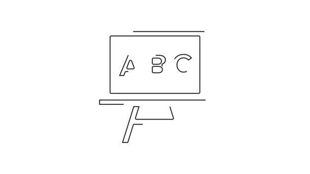 Svart Linje Chalkboard Ikon Isolerad Vit Bakgrund Skolans Blackboard Skylt — Stockvideo
