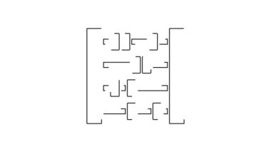 Siyah çizgi abaküs simgesi beyaz arkaplanda izole edildi. Geleneksel sayım çerçevesi. Eğitim işareti. Matematik okulu. 4K Video hareketli grafik canlandırması.
