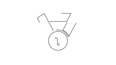 Beyaz arkaplanda siyah çizgi madalyası ikonu izole edildi. Kazanan sembol. 4K Video hareketli grafik canlandırması.