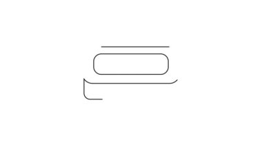 Beyaz arkaplanda siyah çizgi sabun simgesi izole edildi. Köpüklü sabun çubuğu. 4K Video hareketli grafik canlandırması.