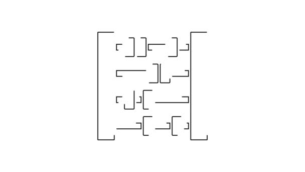 Svart Linje Abacus Ikon Isolerad Vit Bakgrund Traditionell Räkningsram Utbildningsskylt — Stockvideo
