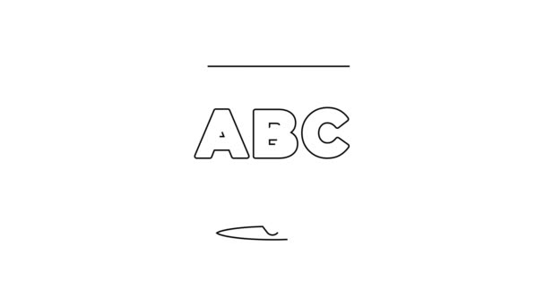 Czarna Ikona Alfabetu Odizolowana Białym Tle Animacja Graficzna Ruchu Wideo — Wideo stockowe
