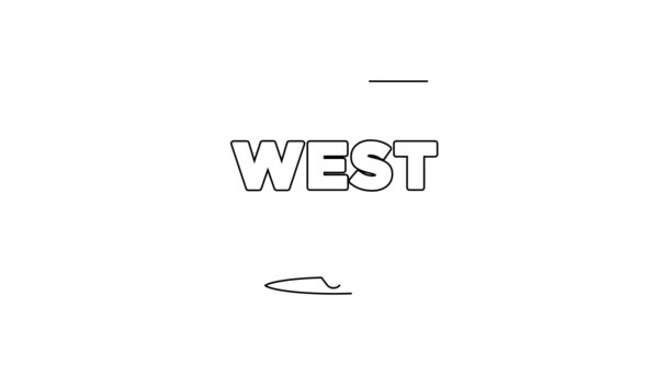 Czarna Linia Pointer Dzikiego Zachodu Ikona Izolowana Białym Tle Zachodni — Wideo stockowe