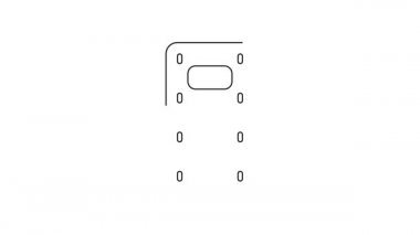 Siyah çizgi askeri saldırı kalkanı ikonu beyaz arka planda izole edildi. 4K Video hareketli grafik canlandırması.