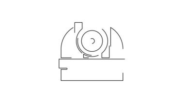 Astronomik Gözlemevi simgesi beyaz arkaplanda izole edilmiş. Teleskoplu bir gözlemevi. Bilimsel kurum. 4K Video hareketli grafik canlandırması.