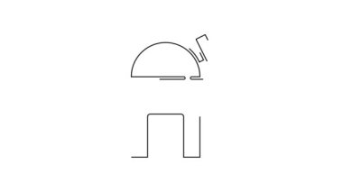 Astronomik Gözlemevi simgesi beyaz arkaplanda izole edilmiş. Teleskoplu bir gözlemevi. Bilimsel kurum. 4K Video hareketli grafik canlandırması.