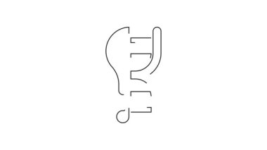 Siyah çizgi, beyaz arka planda genetik olarak değiştirilmiş tavuk simgesi. Şırınga tavuğa enjekte ediliyor. 4K Video hareketli grafik canlandırması.