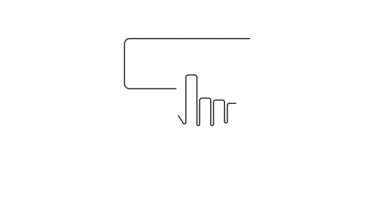 Siyah çizgi Bilgisayar klavye simgesi beyaz arkaplanda izole edildi. Bilgisayar bileşeni işareti. 4K Video hareketli grafik canlandırması.