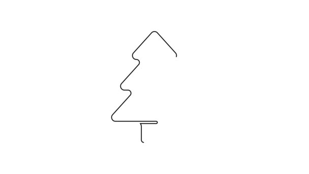 Linie Neagră Pictograma Copac Izolat Fundal Alb Simbolul Pădurii Animație — Videoclip de stoc