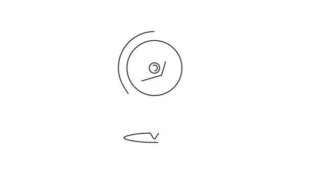 Μαύρη Γραμμή Εικονίδιο Πυξίδα Απομονώνονται Λευκό Φόντο Σύμβολο Πλοήγησης Γουίντροουζ — Αρχείο Βίντεο