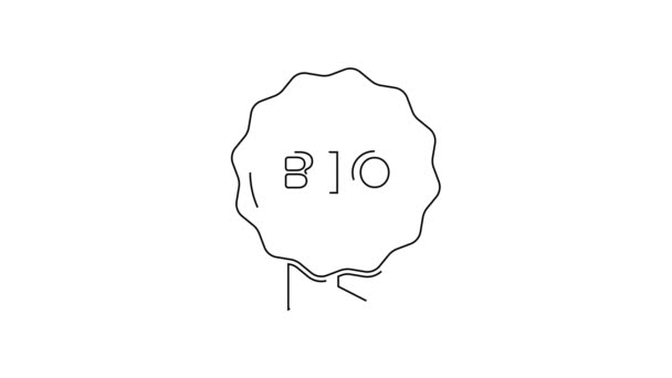 Schwarze Linie Banner Etikett Tag Logo Für Bio Grüne Gesunde — Stockvideo