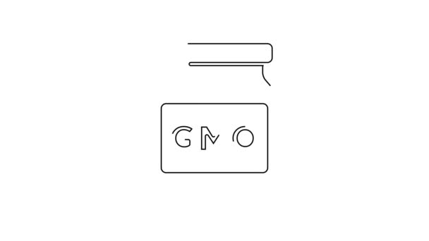 Schwarze Linie Gvo Symbol Isoliert Auf Weißem Hintergrund Akronym Für — Stockvideo