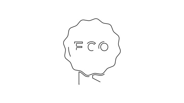 Czarna Linia Baner Etykieta Tagi Logo Ekologicznej Ikony Zdrowej Żywności — Wideo stockowe