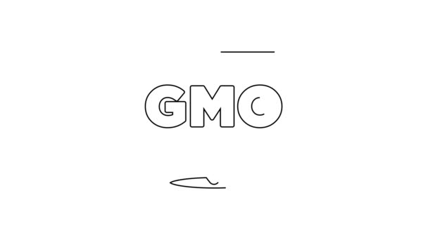 Schwarze Linie Gvo Symbol Isoliert Auf Weißem Hintergrund Akronym Für — Stockvideo