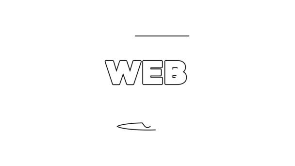 Linea Nera Icona Web Grafica Isolata Sfondo Bianco Creativo Sviluppo — Video Stock