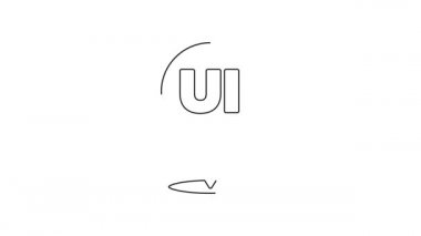 Beyaz arkaplanda siyah çizgi UI veya UX tasarım simgesi izole edildi. 4K Video hareketli grafik canlandırması.