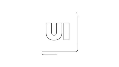 Beyaz arkaplanda siyah çizgi UI veya UX tasarım simgesi izole edildi. 4K Video hareketli grafik canlandırması.