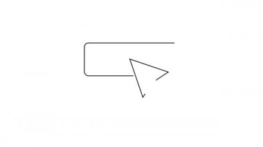 Beyaz arkaplanda siyah çizgi UI veya UX tasarım simgesi izole edildi. 4K Video hareketli grafik canlandırması.