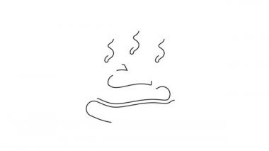 Black line Shit icon isolated on white background. 4K Video motion graphic animation.