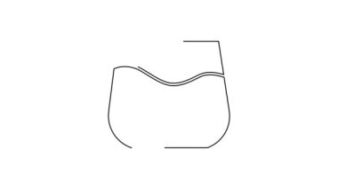 Beyaz arka planda izole edilmiş siyah çizgili viski ikonu. 4K Video hareketli grafik canlandırması.