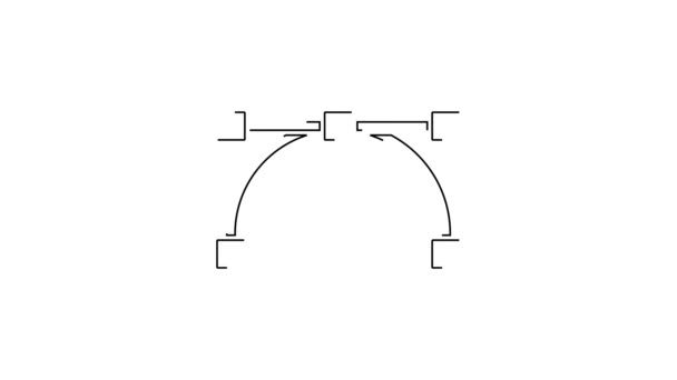 Linea Nera Icona Curva Bezier Isolata Sfondo Bianco Icona Strumento — Video Stock