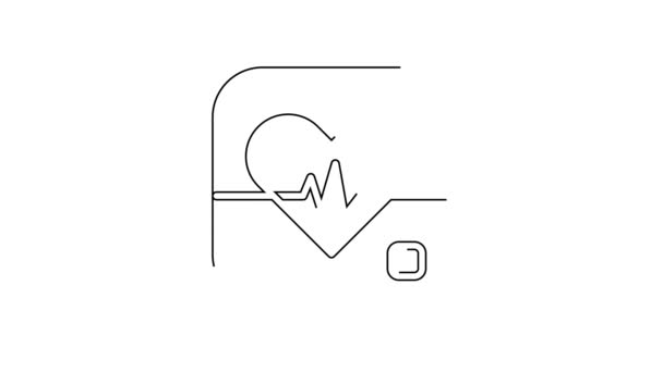 Black Line Heart Rate Icon Isolated White Background Heartbeat Sign — Stock Video
