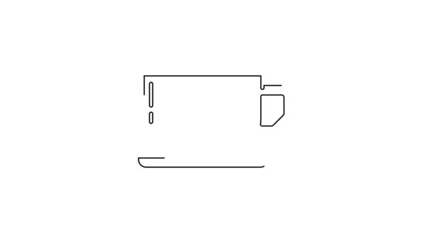 黑线咖啡杯图标孤立在白色背景上 茶杯热饮咖啡 4K视频运动图形动画 — 图库视频影像