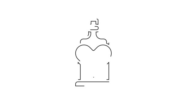 黑线瓶与爱情药水图标隔离在白色背景 情人节的象征 4K视频运动图形动画 — 图库视频影像