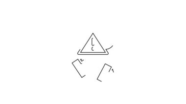 Siyah çizgi Bulut hack simgesi beyaz arkaplanda izole edildi. Bulut sızıntısı. 4K Video hareketli grafik canlandırması.