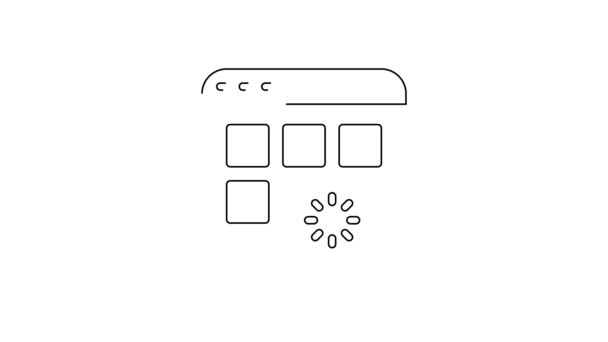 Linha Preta Carregando Uma Janela Dados Com Ícone Barra Progresso — Vídeo de Stock