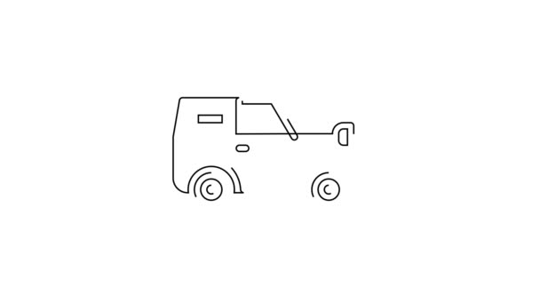 黑线离路汽车图标隔离在白色背景 4K视频运动图形动画 — 图库视频影像