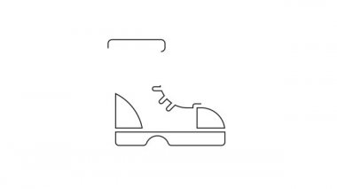 Beyaz arkaplanda siyah çizme ikonu var. 4K Video hareketli grafik canlandırması.