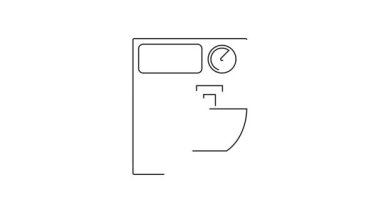 Siyah çizgi elektrik karıştırıcı simgesi beyaz arkaplanda izole edildi. Mutfak blenderi. 4K Video hareketli grafik canlandırması.