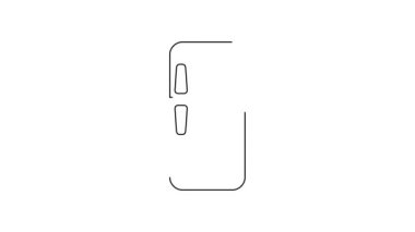 Siyah çizgi buzdolabı simgesi beyaz arkaplanda izole edildi. Buzdolabı buzdolabı. Ev aletleri ve aletler. 4K Video hareketli grafik canlandırması.