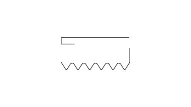 Siyah çizgi Sünger simgesi beyaz arkaplanda izole edildi. Bulaşık yıkamak için bir tutam Bast. Temizlik servisi logosu. 4K Video hareketli grafik canlandırması.