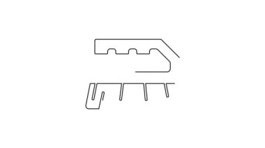 Temizlik simgesi için siyah çizgi fırçası beyaz arkaplanda izole edildi. 4K Video hareketli grafik canlandırması.