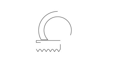 Siyah çizgi yıkama ikonu beyaz arka planda izole edilmiş. Bulaşık yıkama ikonu. Bulaşık makinesi tabelası. Masa takımı tabelası temiz. 4K Video hareketli grafik canlandırması.