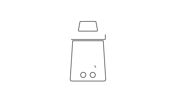 Schwarze Linie Reibe Symbol Isoliert Auf Weißem Hintergrund Küchensymbol Kochutensilien — Stockvideo
