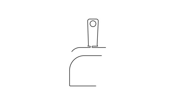 Black Line Dustpan Icon Isolated White Background Cleaning Scoop Services — Stock Video