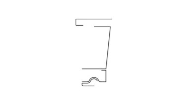 Beyaz arka planda siyah çizgi kremi ya da losyon kozmetik tüp ikonu izole edilmiş. Kadınlar için vücut bakım ürünleri. 4K Video hareketli grafik canlandırması.