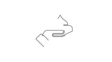 Beyaz arka planda siyah çizgi kremi ya da losyon kozmetik tüp ikonu izole edilmiş. Kadınlar için vücut bakım ürünleri. 4K Video hareketli grafik canlandırması.