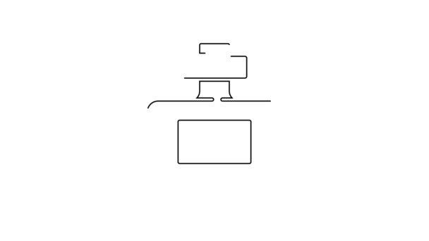 黑线香水图标隔离在白色背景 4K视频运动图形动画 — 图库视频影像