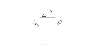 Siyah çizgi kutu süt ikonu için beyaz arka planda izole edilmiş. 4K Video hareketli grafik canlandırması.