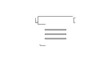 Siyah çizgi üzerinde simya tarifleri, mistik büyüler ve beyaz arka planda izole edilmiş büyü simgeleri olan Eskiler 'in sihirli kitabı. 4K Video hareketli grafik canlandırması.