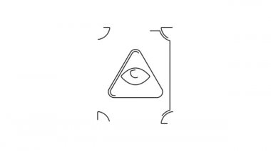 Siyah çizgi üzerinde simya tarifleri, mistik büyüler ve beyaz arka planda izole edilmiş büyü simgeleri olan Eskiler 'in sihirli kitabı. 4K Video hareketli grafik canlandırması.