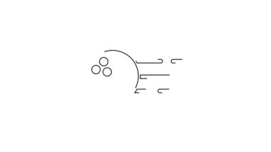 Siyah çizgi bowling topu simgesi beyaz arkaplanda izole edildi. Spor malzemeleri. 4K Video hareketli grafik canlandırması.