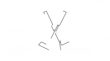 Siyah çizgi, beyaz arka planda izole edilmiş golf sopası ikonu. 4K Video hareketli grafik canlandırması.