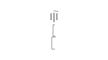 Siyah çizgi barbekü spatula simgesi beyaz arkaplanda izole edildi. Mutfak spatula ikonu. Barbekü spatula işareti. Barbekü ve ızgara aleti. 4K Video hareketli grafik canlandırması.