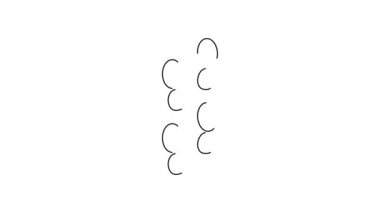 Siyah çizgi insan ayak izi ayakkabı ikonu beyaz arkaplanda izole edilmiş. Ayakkabı tabanı. 4K Video hareketli grafik canlandırması.